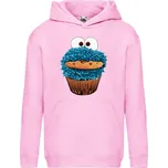 dětská levná mikina, kapuce, Cookie monster Barva: Pink - růžová, velikost: 128