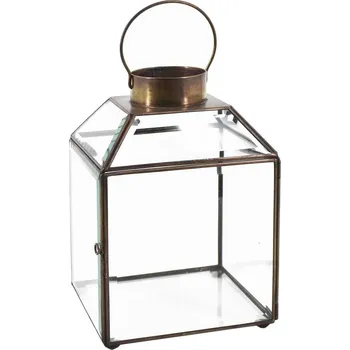 Svícen Skleněná lucerna Lucy 25cm bronz