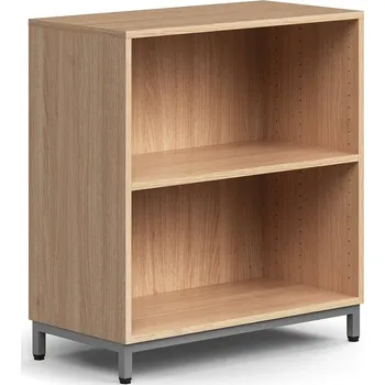 Knihovna Regál QBUS, 1 police, nohy, 868x800x400 mm, stříbrná, dub