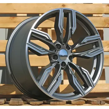 Disk Alu kola Racing Line B5181, 20x8.5 5x112 ET25, šedivá matná + leštění (zátěžová) vhodné pro BMW 6 Gran Turismo (2017-2023), BMW 7 G11 (2015-2022)