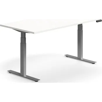 Psací stůl Výškově nastavitelný stůl QBUS, 1600x800 mm, stříbrná podnož, bílá