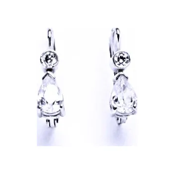 Náušnice Stříbrné náušnice slza čirý zirkon - VE144 (Stříbrné náušnice se zirkony)