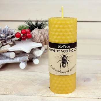 Svíčka Svíčka z včelího vosku 10x4 cm