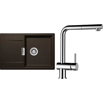 Kuchyňský dřez Set Schock S6-13 (dřez Mono D-100 Bronze + baterie Epos.120 Chrom)