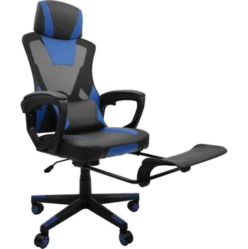 Herní židle Herní židle s podnožkou KG100 černá/modrá