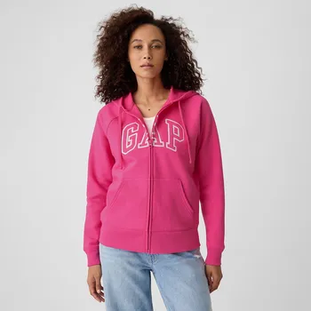 Pánská mikina Mikina GAP Logo Full Zip Hoodie Sizzling Fuchsia XS