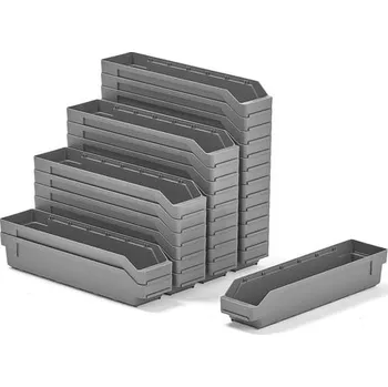 Skříňka na nářadí Skladová nádoba REACH, 500x120x95 mm, bal. 30 ks, šedá