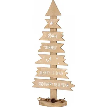 Vánoční dekorace Vánoce Dekorace Woodeco XS001, Strom s tabulkami, 40x17cm, bal. 2ks