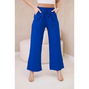 Viskózové kalhoty se širokými nohavicemi chrpa UNI