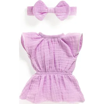 Hračka Lovely Pomea - mušelínové šaty s mašličkou do vlasů pro panenky