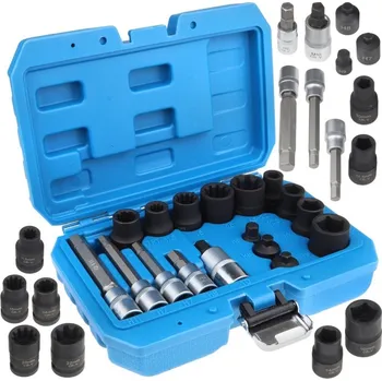 Nářadí pro automobil MAGNUS Klíče na brzdové třmeny sada 17ks pětihranných klíčů Audi A4, A5, S5, Q5, Q7, S8 Porsche Cayenne, Macan, Cayman, Mercedes-Benz, Ford, BMW, Alfa Romeo