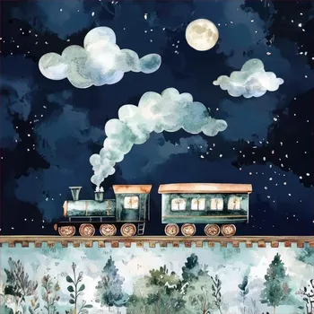 Bavlna premium NELA PANEL M noční vláček