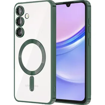 Pouzdro na mobilní telefon Kryt Samsung Galaxy A35 5G Techsuit Luxury Crystal MagSafe - tmavě zelený
