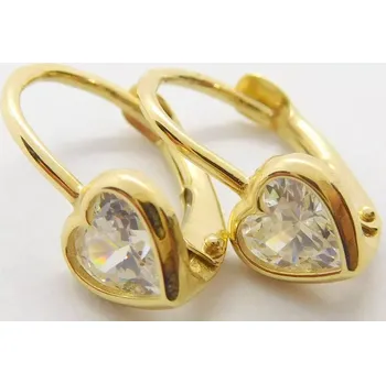 Náušnice Klenoty Budín Dívčí zlaté srdíčkové náušnice se zirkony na patent 585/1,44gr ZE0565XJ81-4400 (Klenoty Budín Dívčí zlaté srdíčkové náušnice se zirkony na patent 585/1,44gr ZE0565XJ81-4400)