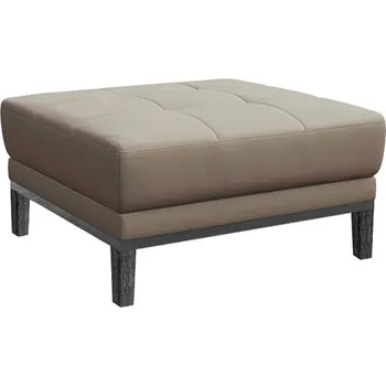 Taburet Šedá kožená podnožka MESONICA Musso Tufted