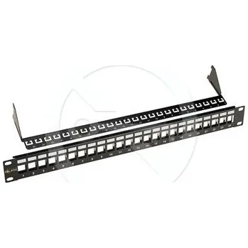 Patch panel Univerzální modulární neosazený patch panel Solarix 24 portů černý 1U SX24M-0-STP-BK-UNI