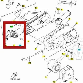 Palivový systém pro motocykl Yamaha Přiruba filtr-karburátor 5DSE44530000
