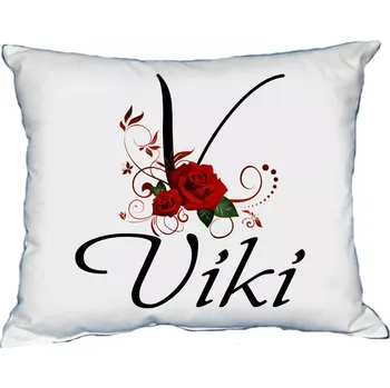 Dekorativní polštářek Polštář se jménem VIKI Vínový (polštářek dámské jméno )