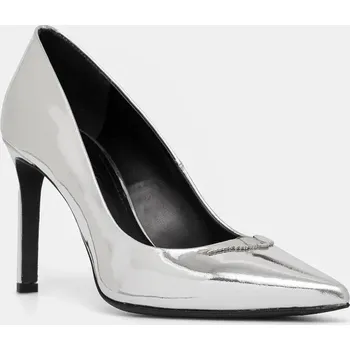 Dámské lodičky Kožené lodičky ZADIG&VOLTAIRE Perfect stříbrná barva, SWCT00869 SLV, EUR 38