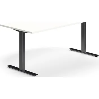 Psací stůl Psací stůl QBUS, T-nohy, 1800x800 mm, černá podnož, bílá
