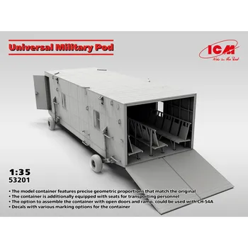 Plastikový model ICM 1/35 Universal Military Pod w/ M8A1 US Landing Mat