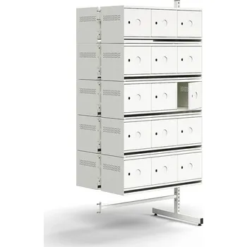 Věšák Skříň na boty ENTRY, přídavná sekce, 30 kovových dvířek s přípravou pro označení, 1800x900x600 mm, b