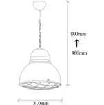 Opviq Závěsné světlo Saglam 3729, žluté, železo, Ø 32 cm - Stříška - Ø 10 cm, výška 6 cm žlutý 1 x 15 W LED - Doprava zdarma