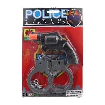 Dětská zbraň Pistole kapsle 8 ran + pouta plastová