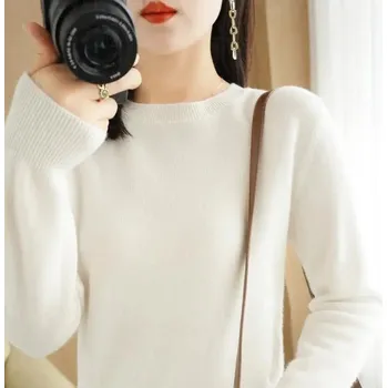 Dámský svetr Dámský jednobarevný svetr s kulatým výstřihem Velikost: XL, Barva (Varianta): SKU-01