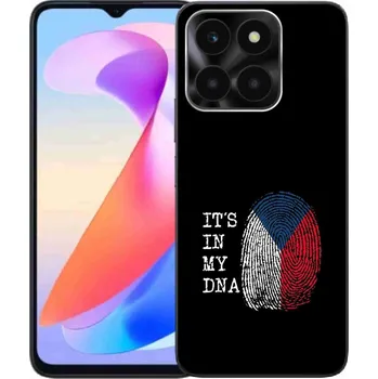 Vlajka Gelový kryt mmCase na Honor X6a - vlajka otisk prstu černé pozadí