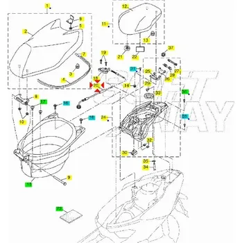 Yamaha Lanko otevírání sedla Aerox od 2013 1PHF478E0000