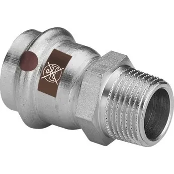 Viega TEMPONOX 1711 přechodka 22x1", s vnějším závitem, lisovací, topení/vzduch, nerez ocel