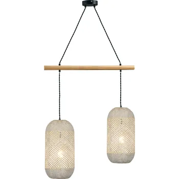 ACA DECOR Závěsné svítidlo COCONUT max. 2x40W/E27/230V/IP20, světlé dřevo