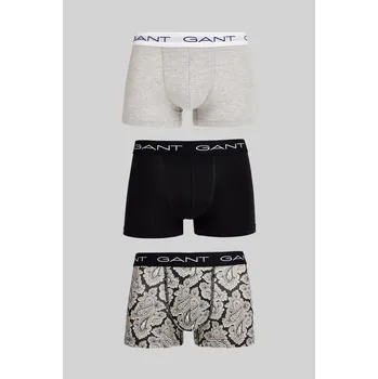 Boxerky SPODNÍ PRÁDLO GANT PAISLEY PRINT TRUNK 3-PACK BLACK