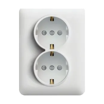 Elektrická zásuvka Hager WL1260 Schuko zásuvka 2-násobná s cl.- bílá, Lumina