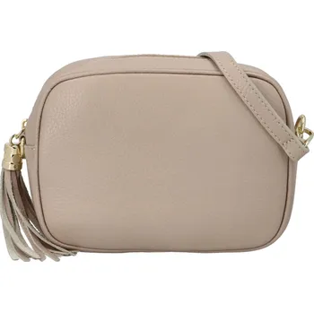 Kabelka Dámská kožená crossbody kabelka tmavě béžová - ItalY Kriane G béžová