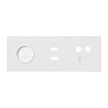 Elektrická zásuvka Simon 100 10020317-230 Sestava 3 násobná: 1 zásuvka + 1 HDMI + 1 USB + 1 TV + 1 RJ45 bílá matná