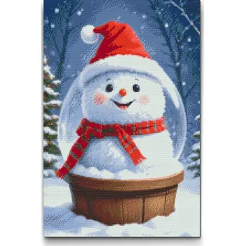 Diamantové malování Diamantové malování - Sněžítko se sněhulákem Velikost: 40x60cm, Rámování: Pouze srolované plátno, Diamanty: Čtvercové