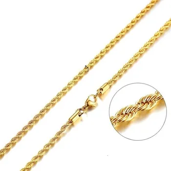 Náhrdelník IZMAEL Pánsky Řetízek Zlatá/60cm/2mm KP4832