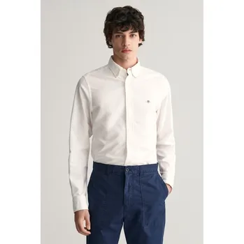 Pánská košile KOŠILE GANT SLIM OXFORD SHIRT WHITE