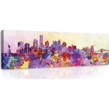 Obraz Postershop Obraz na plátne: Pastelové mesto - 145x45 cm