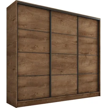 Šatní skříň Šatní skříň HARAZIA 200 bez zrcadla, se 4 šuplíky a 2 šatními tyčemi, dub lefkas +možnost VÝNOSU + PROVĚŘENO zákazníky + vyzvednutí ZDARMA