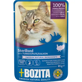 12x 85g Bozita Sterilised kousky v želé krůtí vlhké krmivo pro kočky