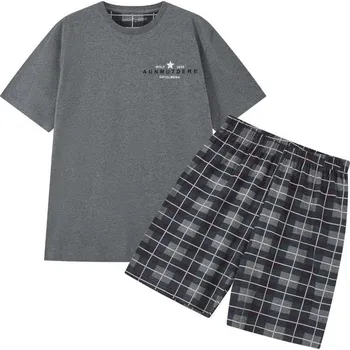 Pánské pyžamo Letní pánské pyžamo Wolf S2475C šedé