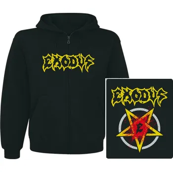 Pánská mikina mikina s kapucí a zipem Exodus - pentagram