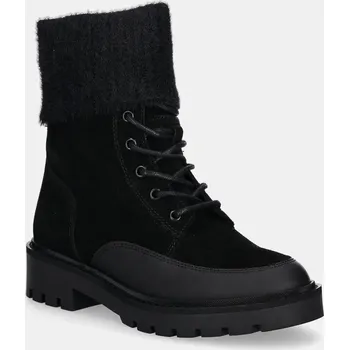 Dámské kozačky Nízké kozačky Calvin Klein Jeans COMBAT MID LACE UP BOOT WL YW0YW01599 černá 99X, EUR 38