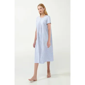 Dámská noční košile Vamp - Noční košile s řasením 20942 - Vamp blue bel air L