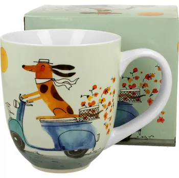 DUO Gifts DG - Velký porcelánový hrnek XXL Psí svět PES NA SKÚTRU - 1 litr