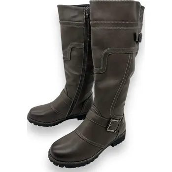 Dámská zimní obuv Listar Dámské šedé nadměrné zimní kozačky pro širší lýtka Barva: Šedá, Velikost: 39