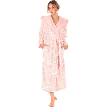 Dámský župan Župan s kapucí Flora růžová perla 39 56 3053 - XL